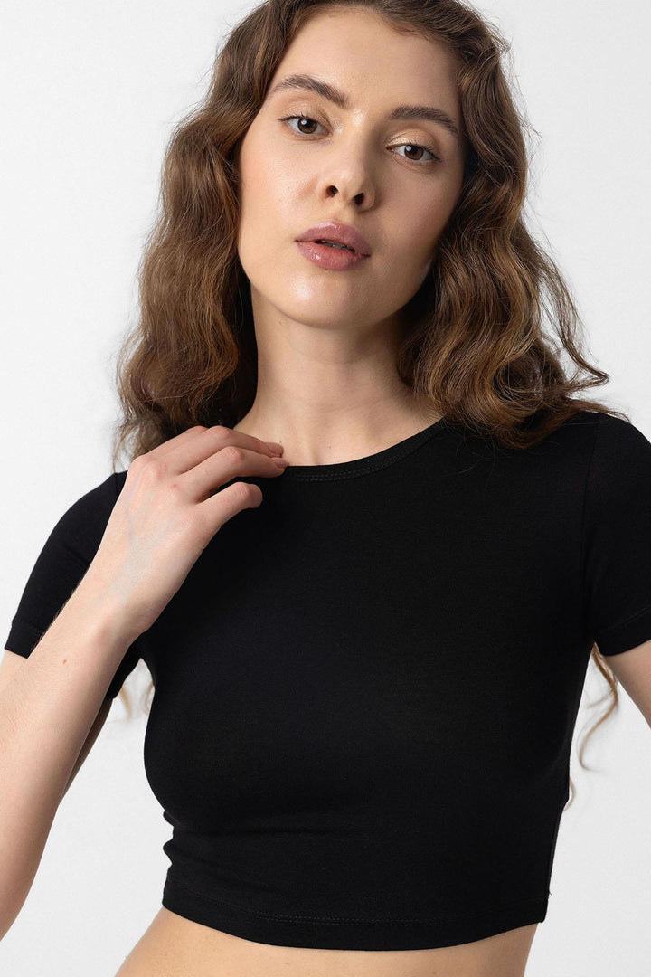 ANT Antioch Black Crop Women's T-Shirt - Lynwood