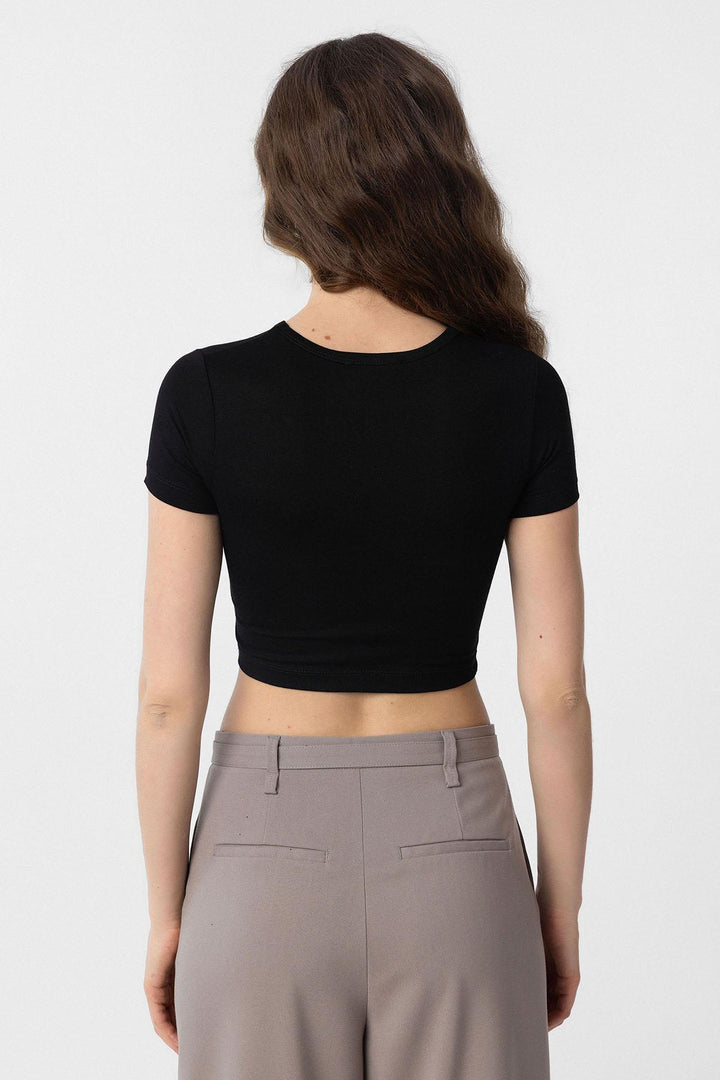 ANT Antioch Black Crop Women's T-Shirt - Lynwood