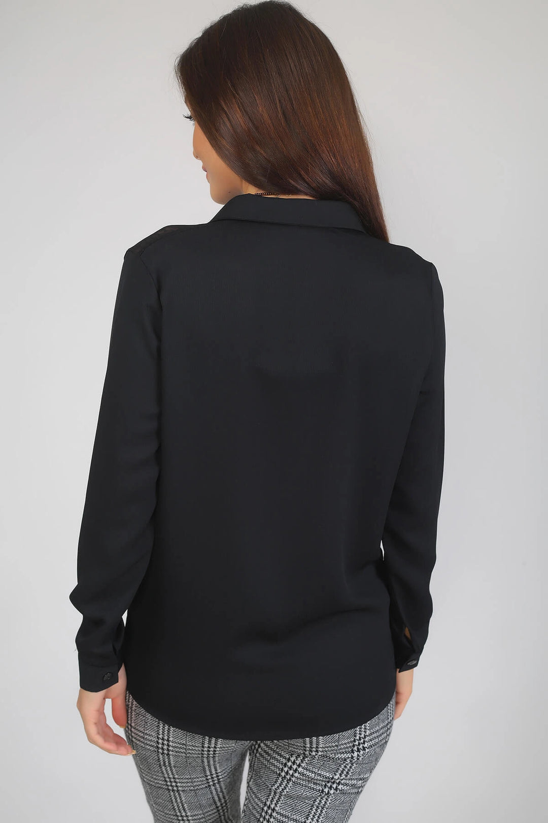 Black Lace Detailed Woven Shirt BCBSK-25700-T4006-2080 - Seraing