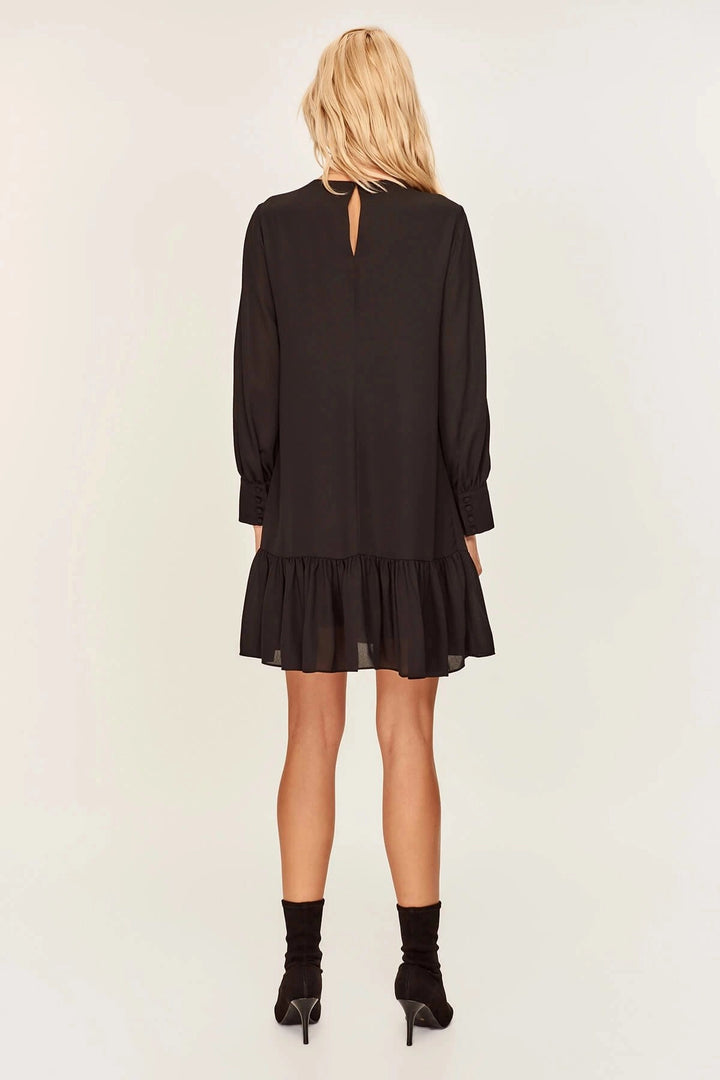 Black Lace Detailed Skirt Ruffled Dress BCBSK-25700-T4006780 - Fasano