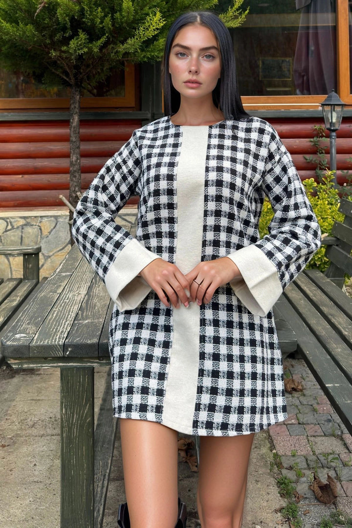 Black Patterned Mini Dress BCBSK-25700-3671 - Portsmouth