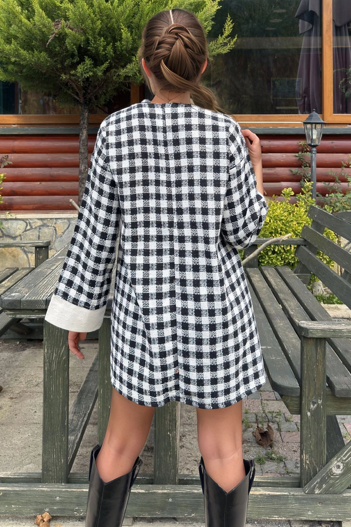 Black Patterned Mini Dress BCBSK-25700-3671 - Portsmouth