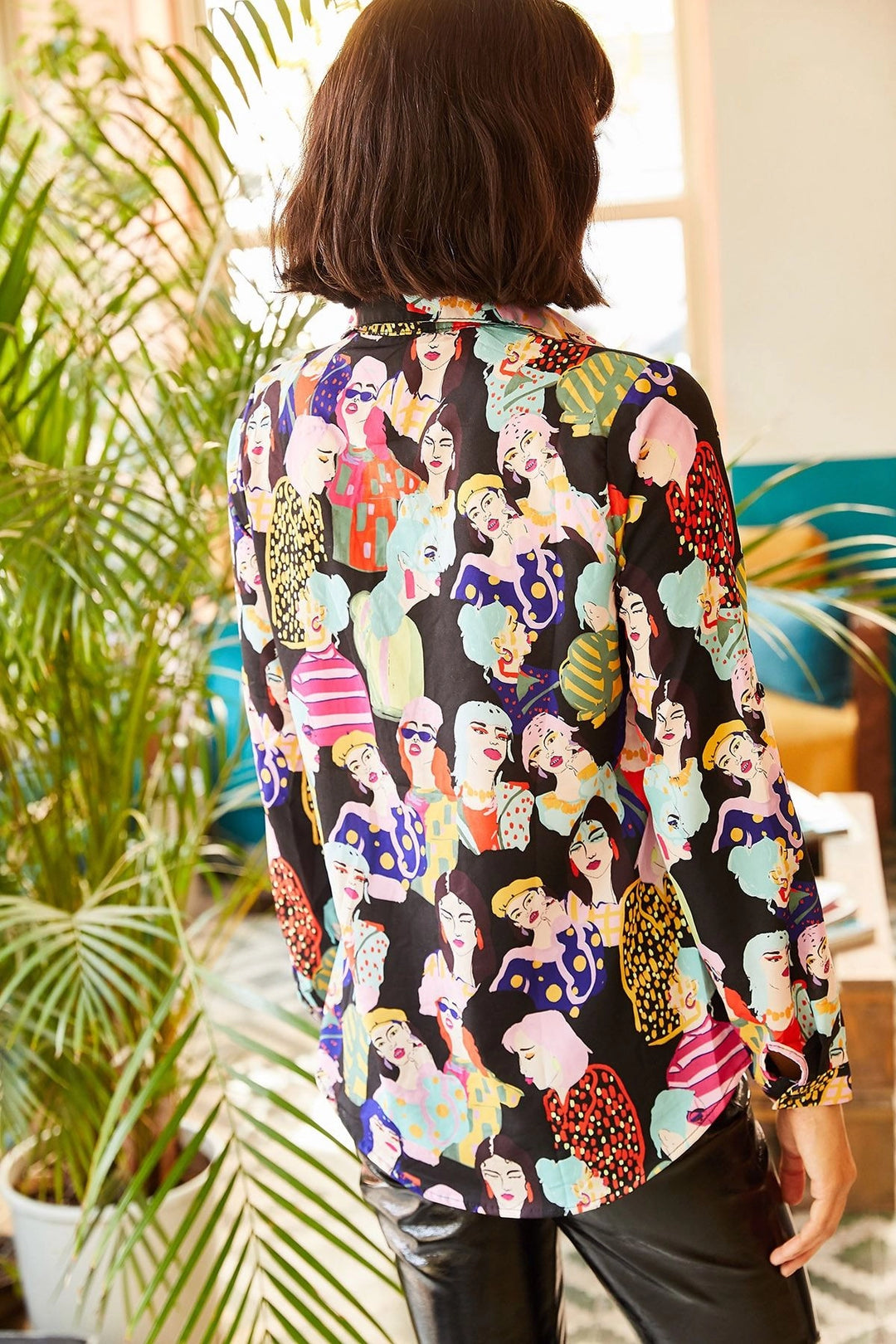 Black Patterned Long Sleeve Shirt BCBSK-25700-K5807 - Weslaco