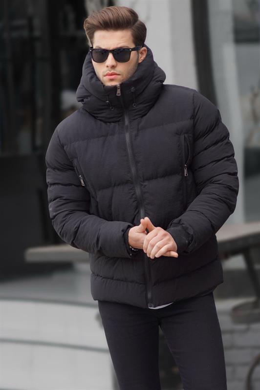 MDX Black High Neck Hooded Men's Puffer Jacket 6805 - New Orleans