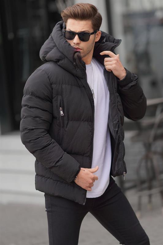 MDX Black High Neck Hooded Men's Puffer Jacket 6805 - New Orleans