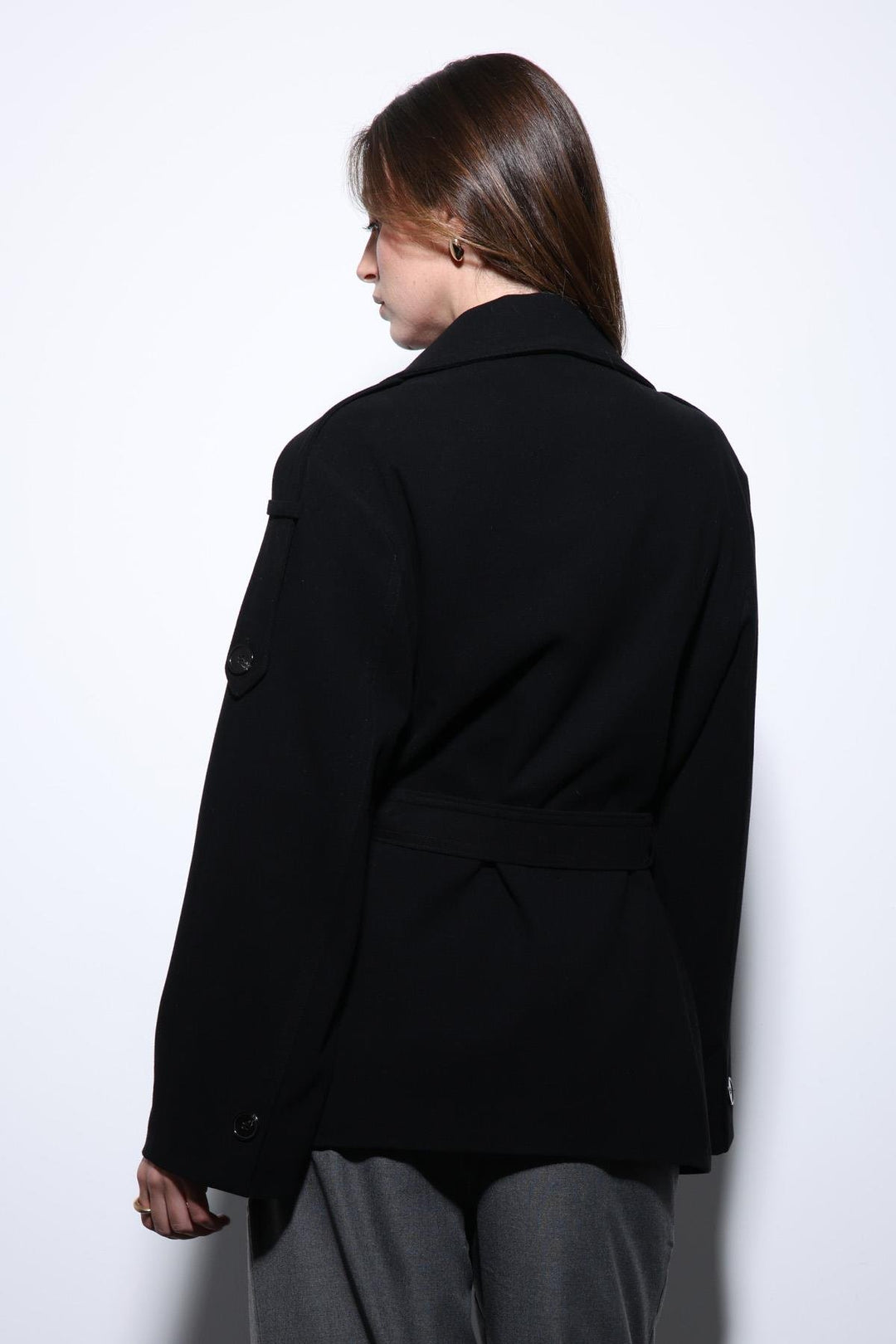 ANT Antioch Black Shawl Collar Wrap Women's Coat - Arnold