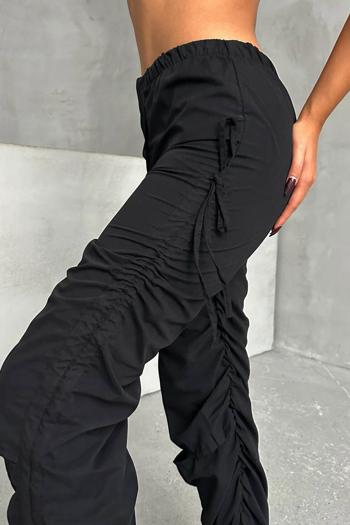 Black Series Slit Parachute Fabric Design Jogger Pants BCHN-25W26704 - Sinsheim