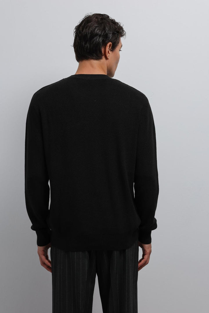 ANT Antioch Black Textured Men's Sweater - Cornwall