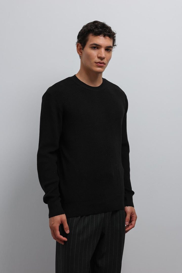 ANT Antioch Black Textured Men's Sweater - Cornwall