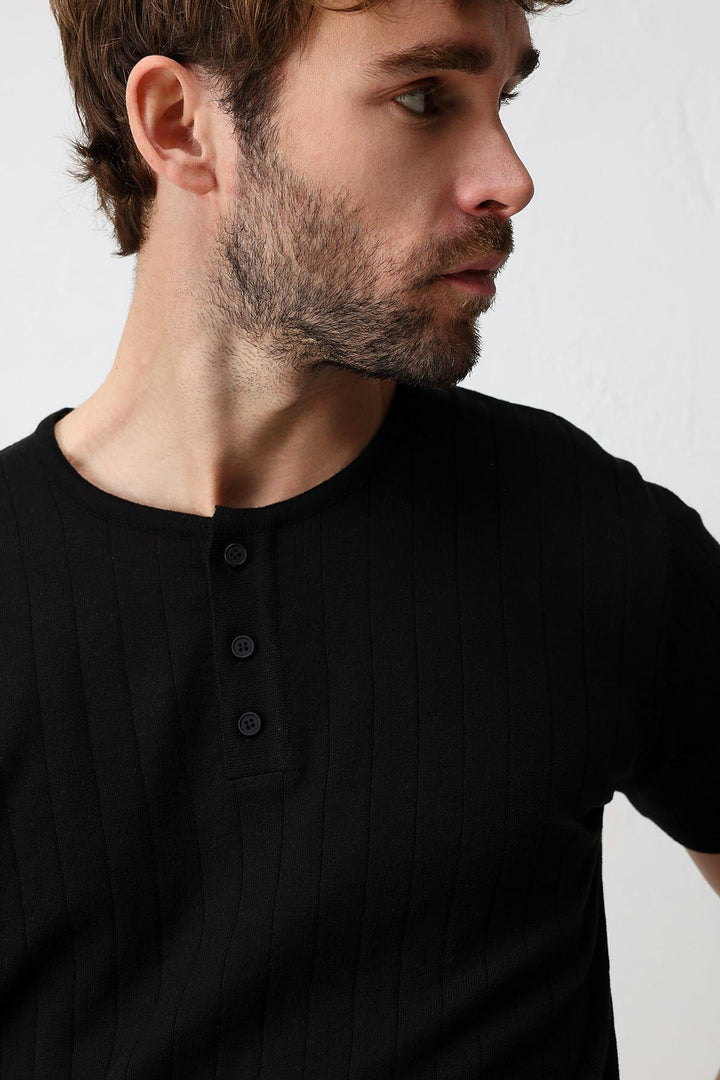 ANT Antioch Siyah Dokulu Erkek Triko T-Shirt - Pavlohrad