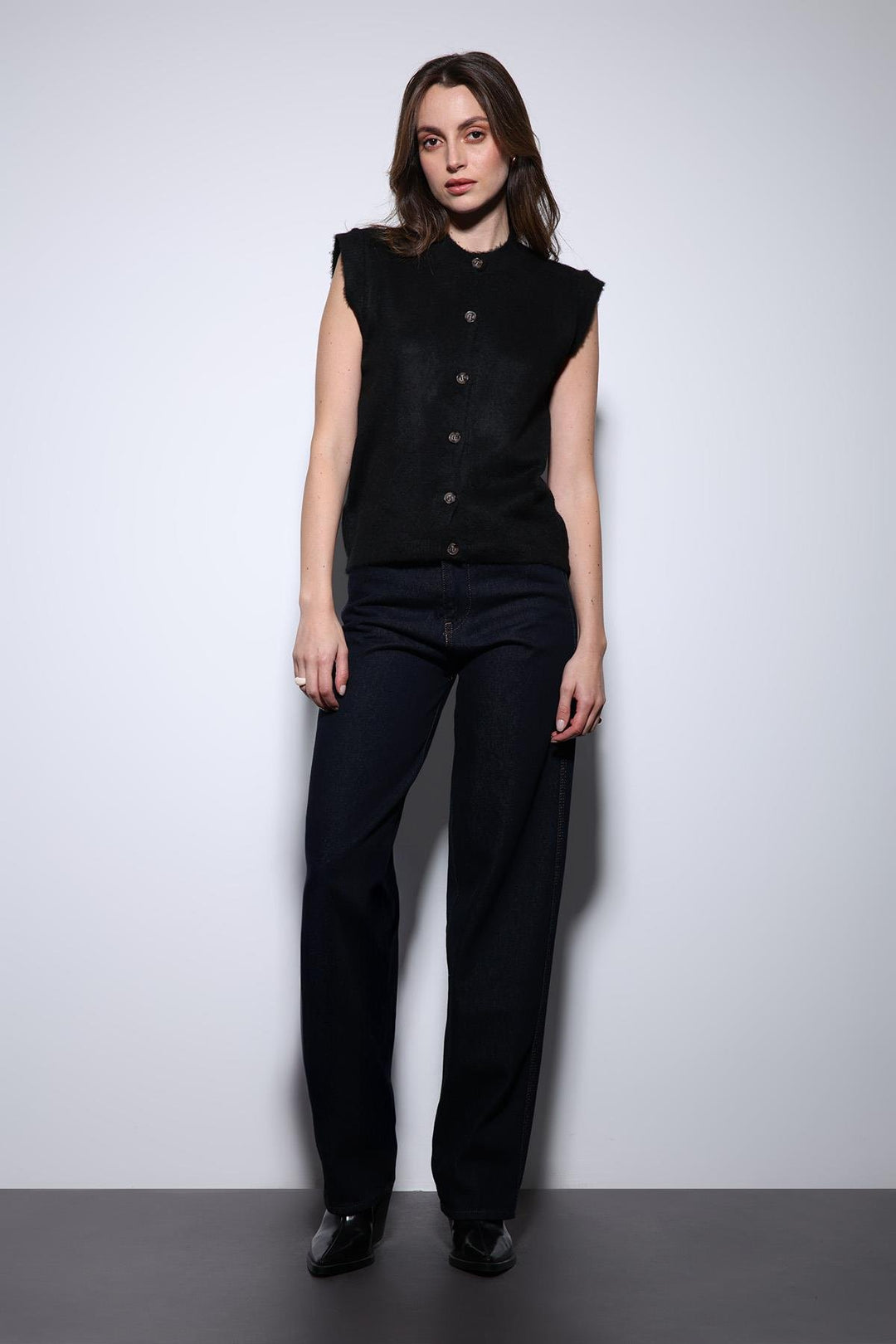 ANT Antioch Black Textured Women's Knit Vest - Jeffersonville