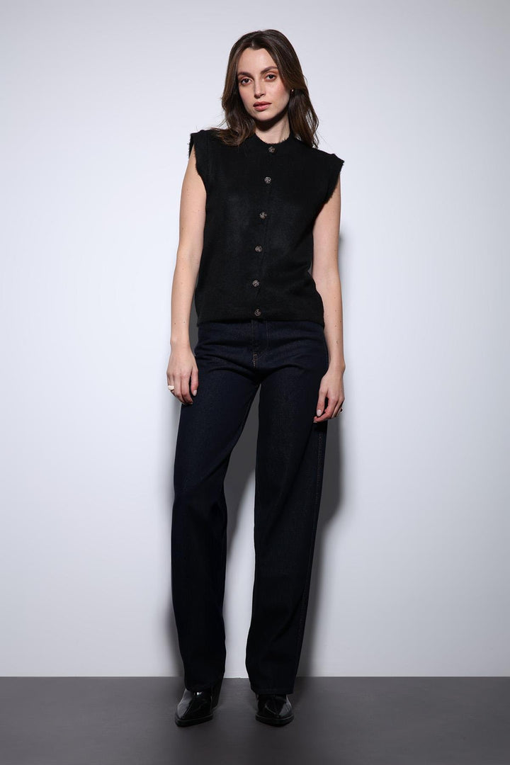 ANT Antioch Black Textured Women's Knit Vest - Jeffersonville