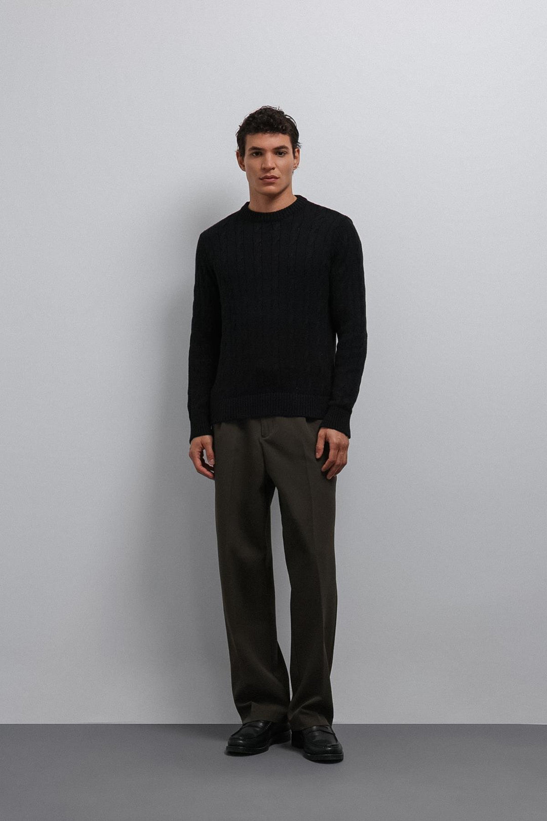 ANT Antioch Black Textured Knit Men's Sweater - Tijuana