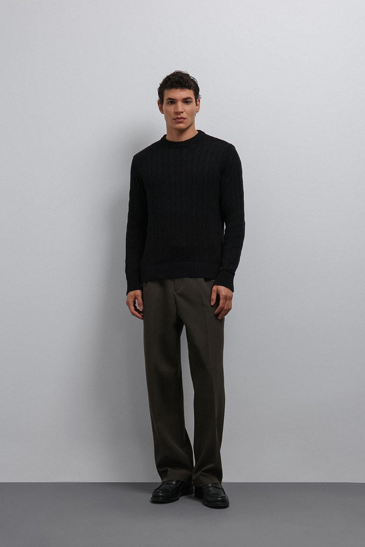 ANT Antioch Black Textured Knit Men's Sweater - Tijuana