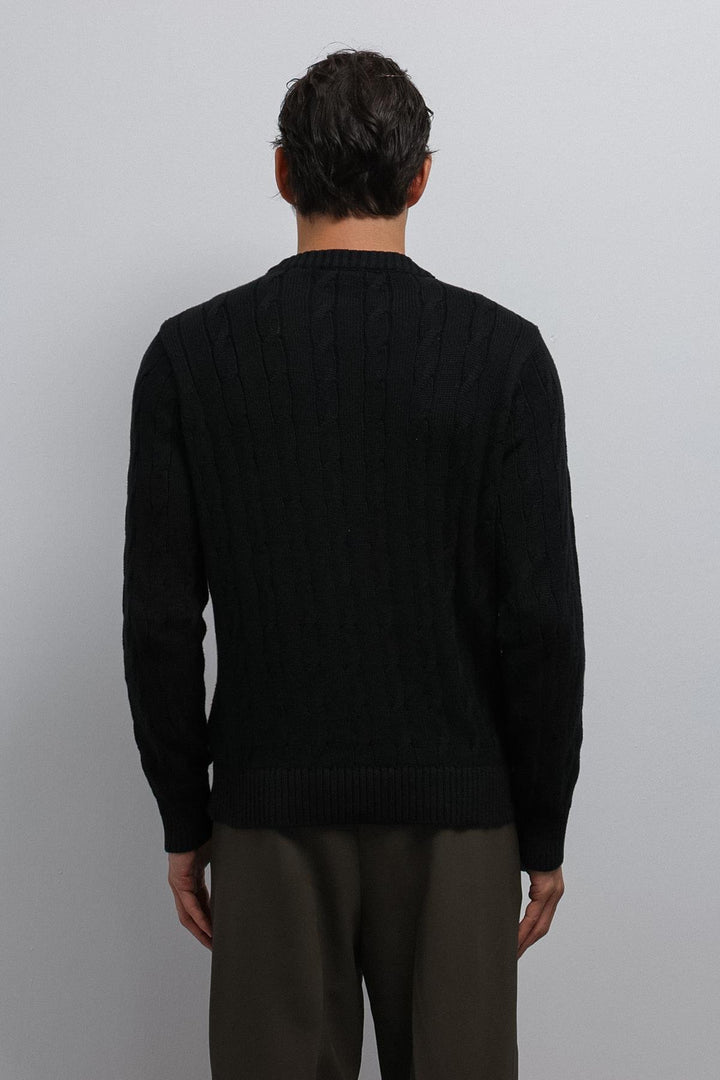 ANT Antioch Black Textured Knit Men's Sweater - Tijuana