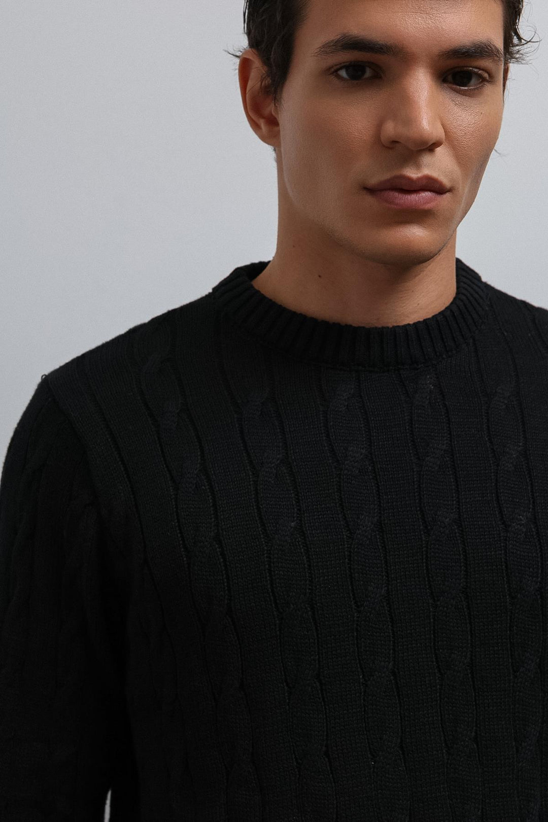ANT Antioch Black Textured Knit Men's Sweater - Tijuana