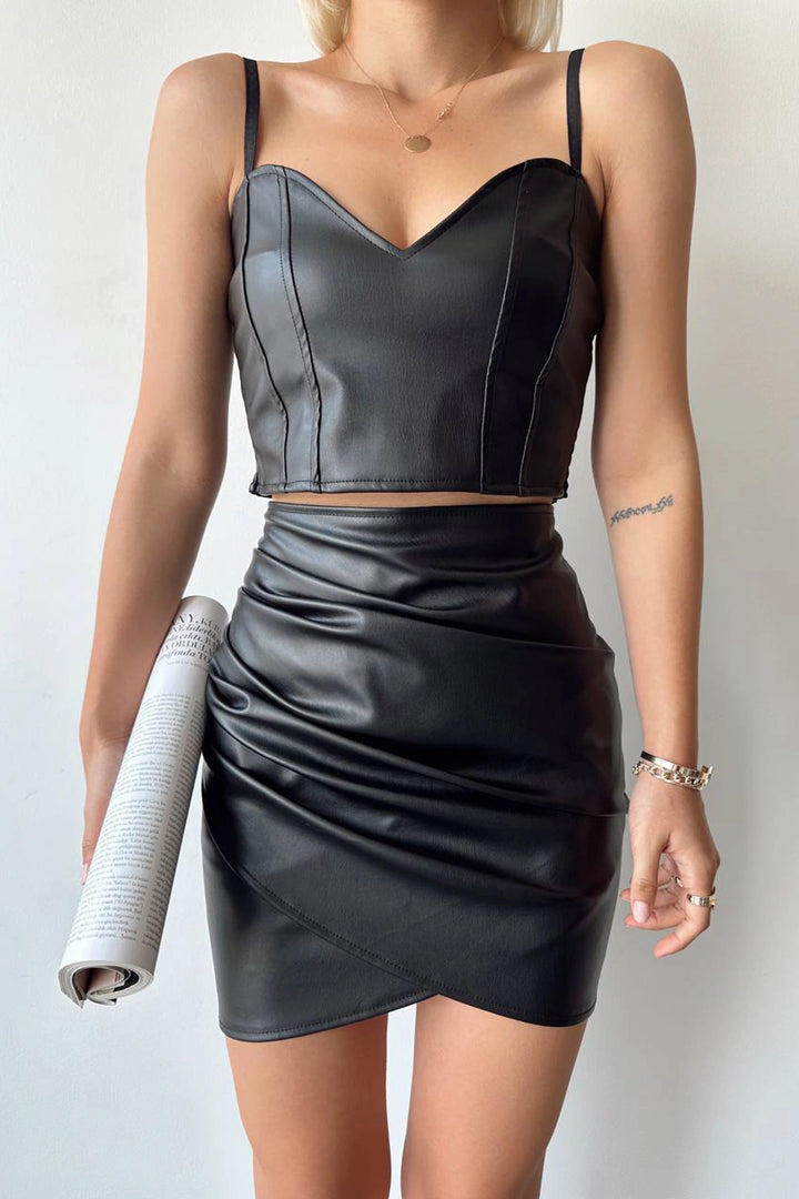 Black Draped Leather Skirt BC231013 - Kaiserslautern