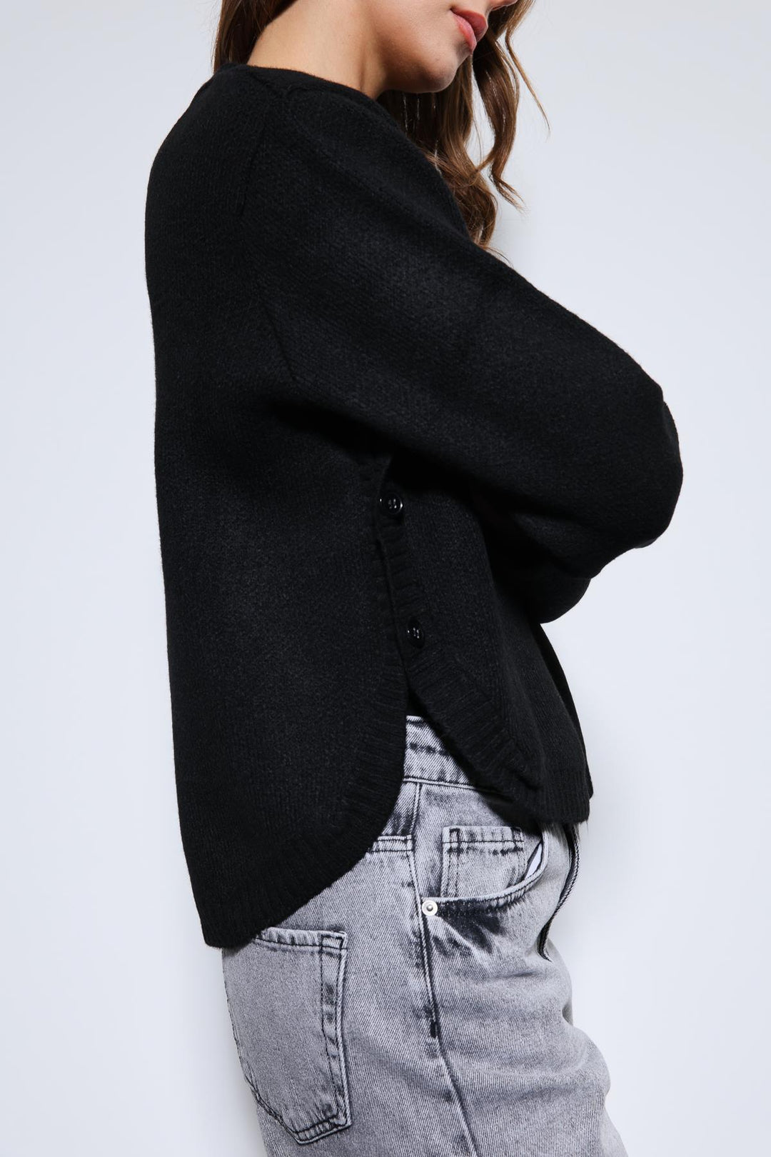 ANT Antioch Siyah Düğme Detaylı Triko Kazak - Lehrte