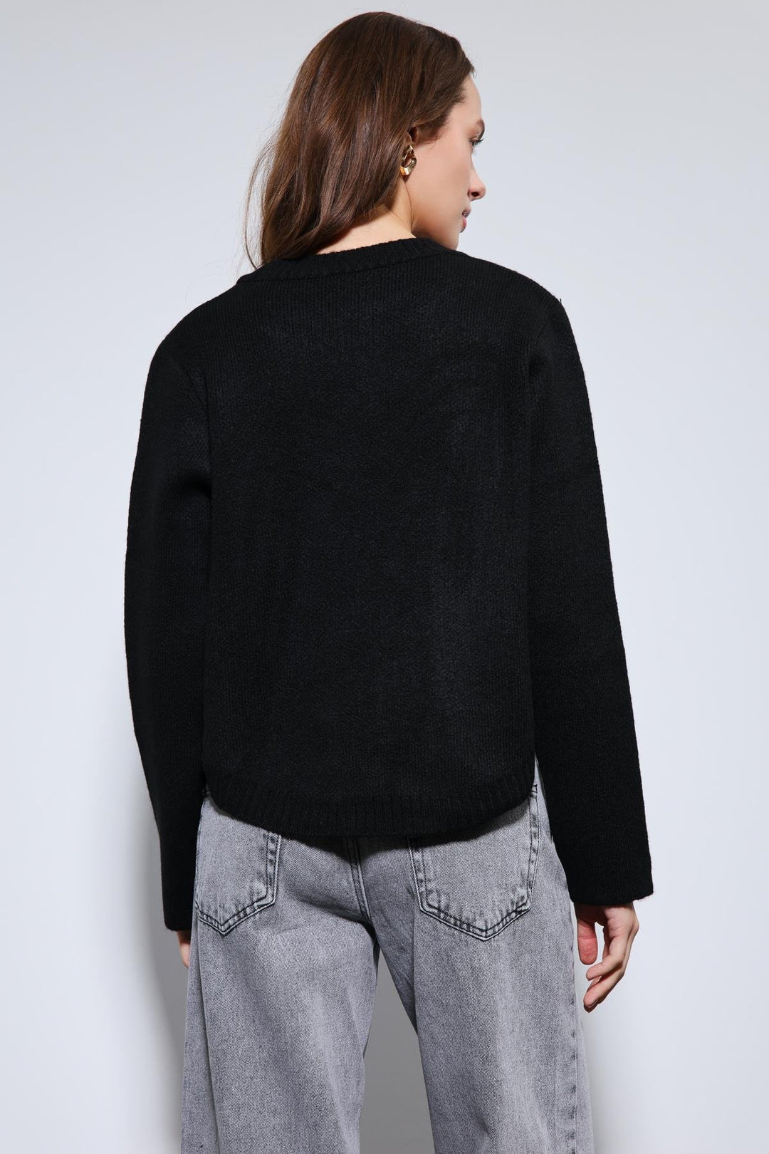 ANT Antioch Siyah Düğme Detaylı Triko Kazak - Lehrte