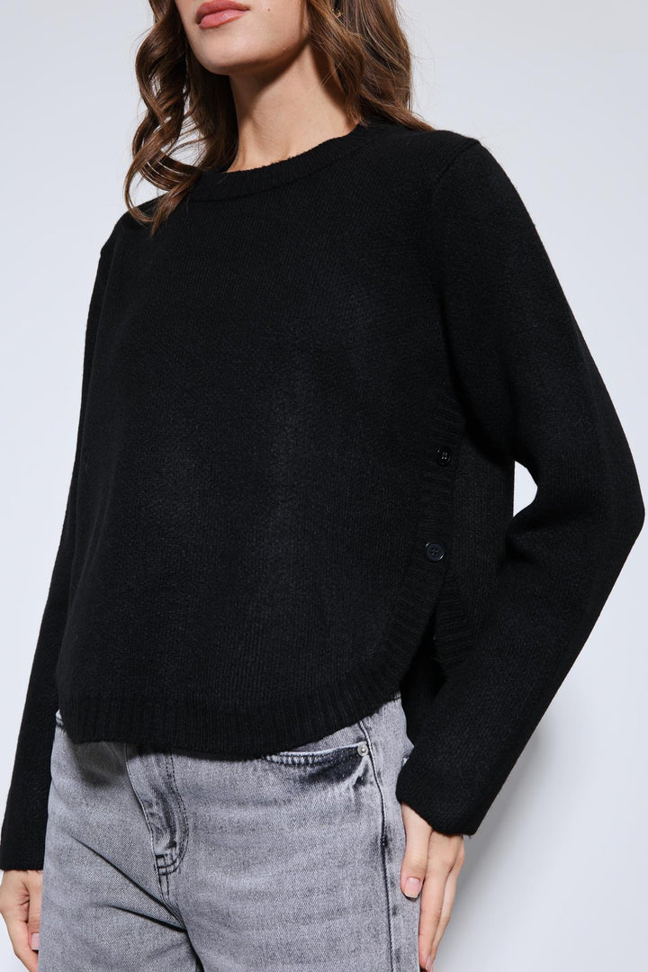 ANT Antioch Siyah Düğme Detaylı Triko Kazak - Lehrte