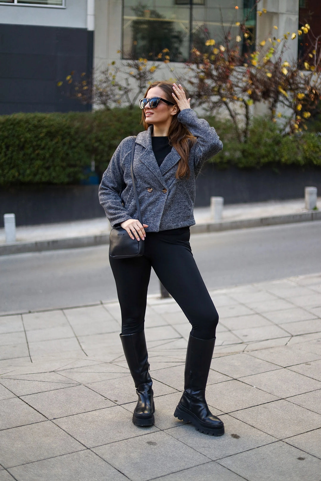 Black Buttoned Short Seasonal Jacket BCBSK-25700-3529 - Rahovec