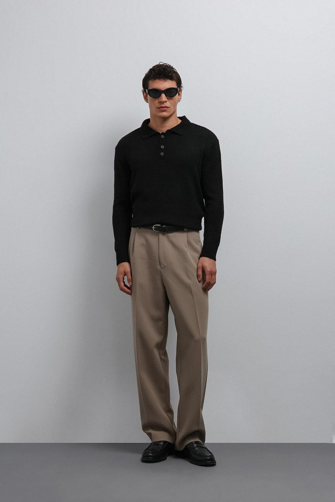 ANT Antioch Black Buttoned Neck Men's Sweater - Rochdale