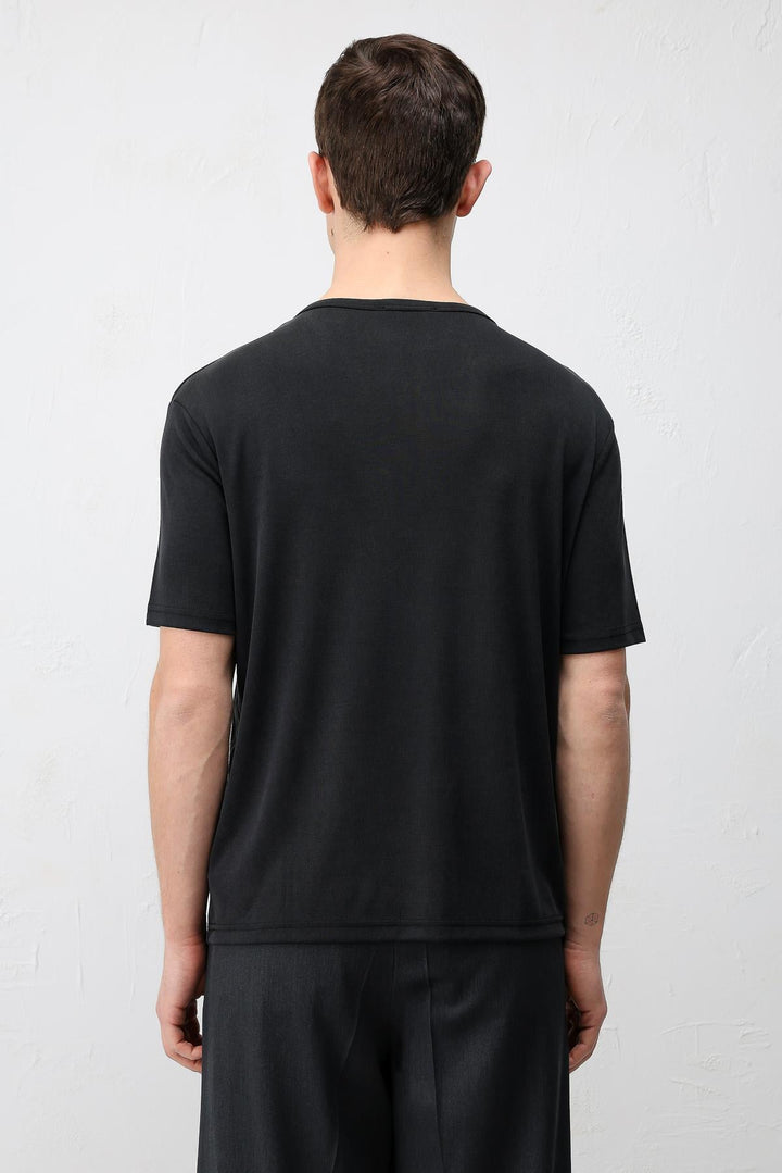 ANT Antioch Siyah Düğmeli Yaka Erkek T-Shirt - Dunedin