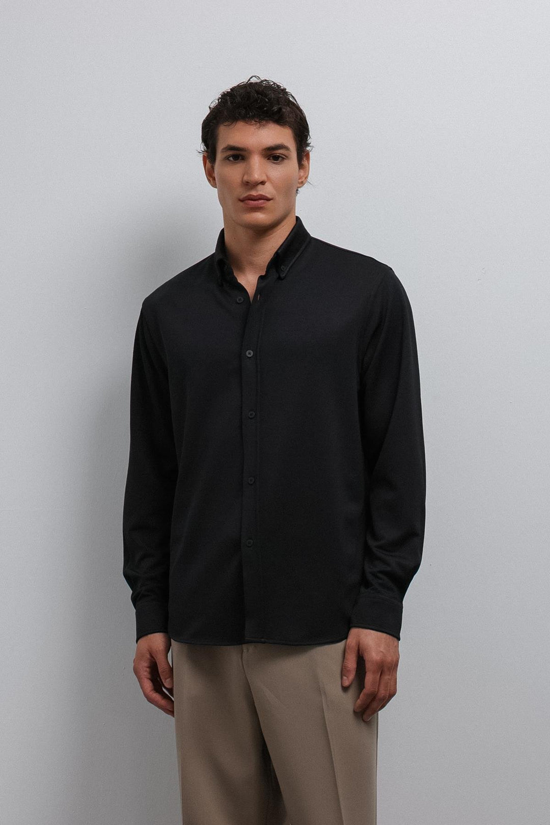 ANT Antioch Black Buttoned Collar Relax Fit Men's Shirt - Wilmington
