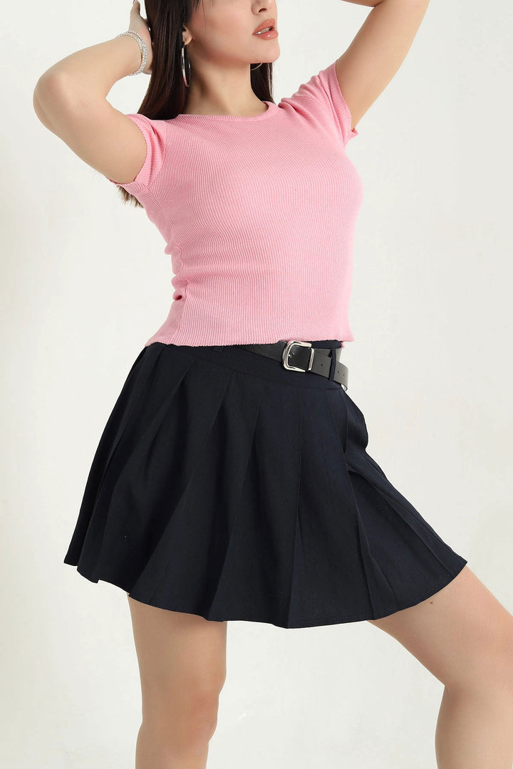 Black-Ecru-Pink 3 Piece Baby Overlock Crop Blouse BCOR-252003 - Vlaardingen