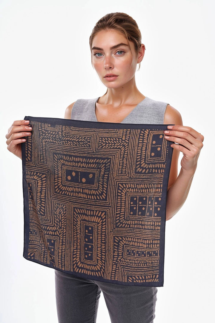 Black Ethnic Patterned Bandana Scarf BCNSV-2515319 - Rosemead