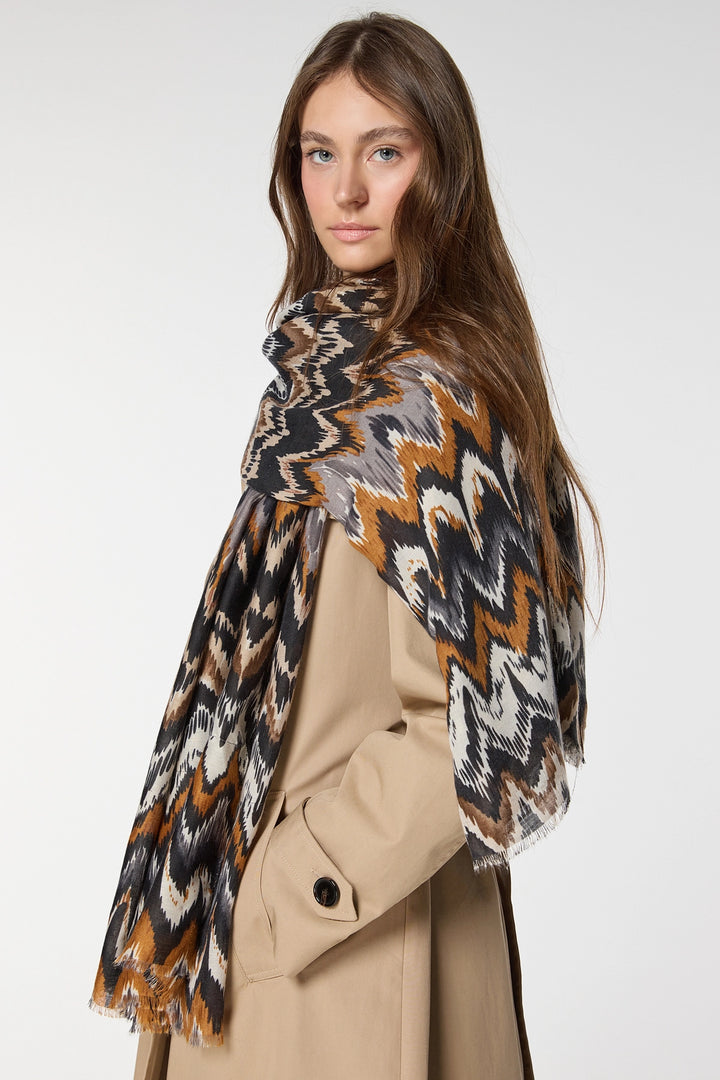 Black Ethnic Patterned Shawl BCNSV-2515067 - Bilbao