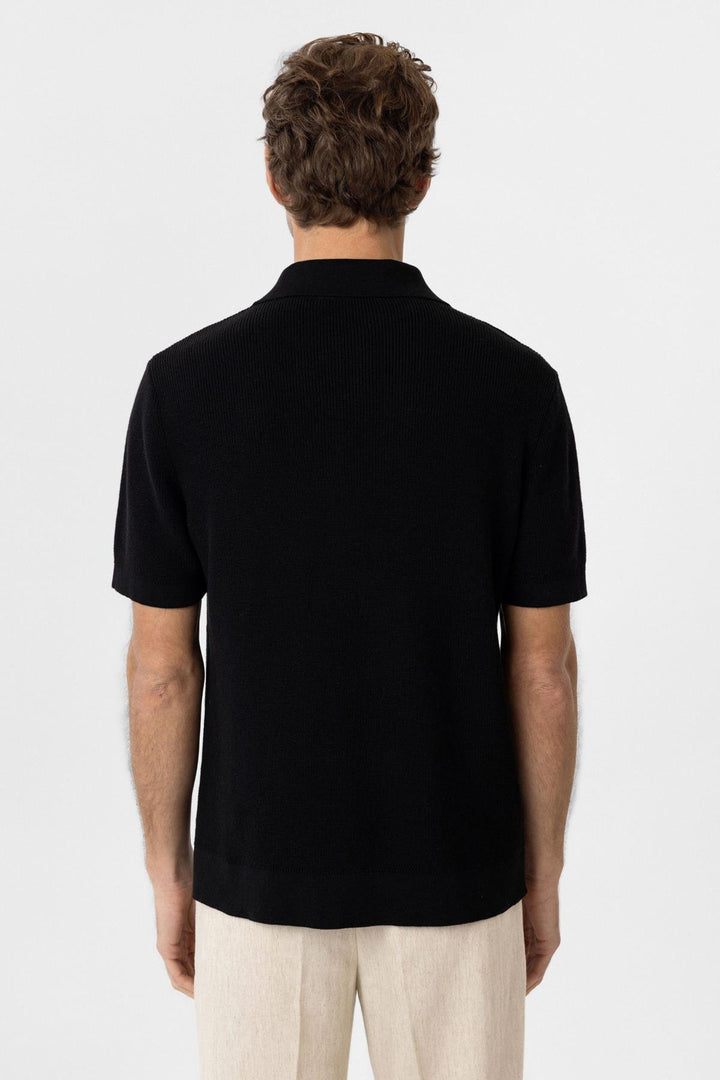 ANT Antioch Siyah Fermuarlı Dokuma Erkek Triko T-Shirt - North Bay