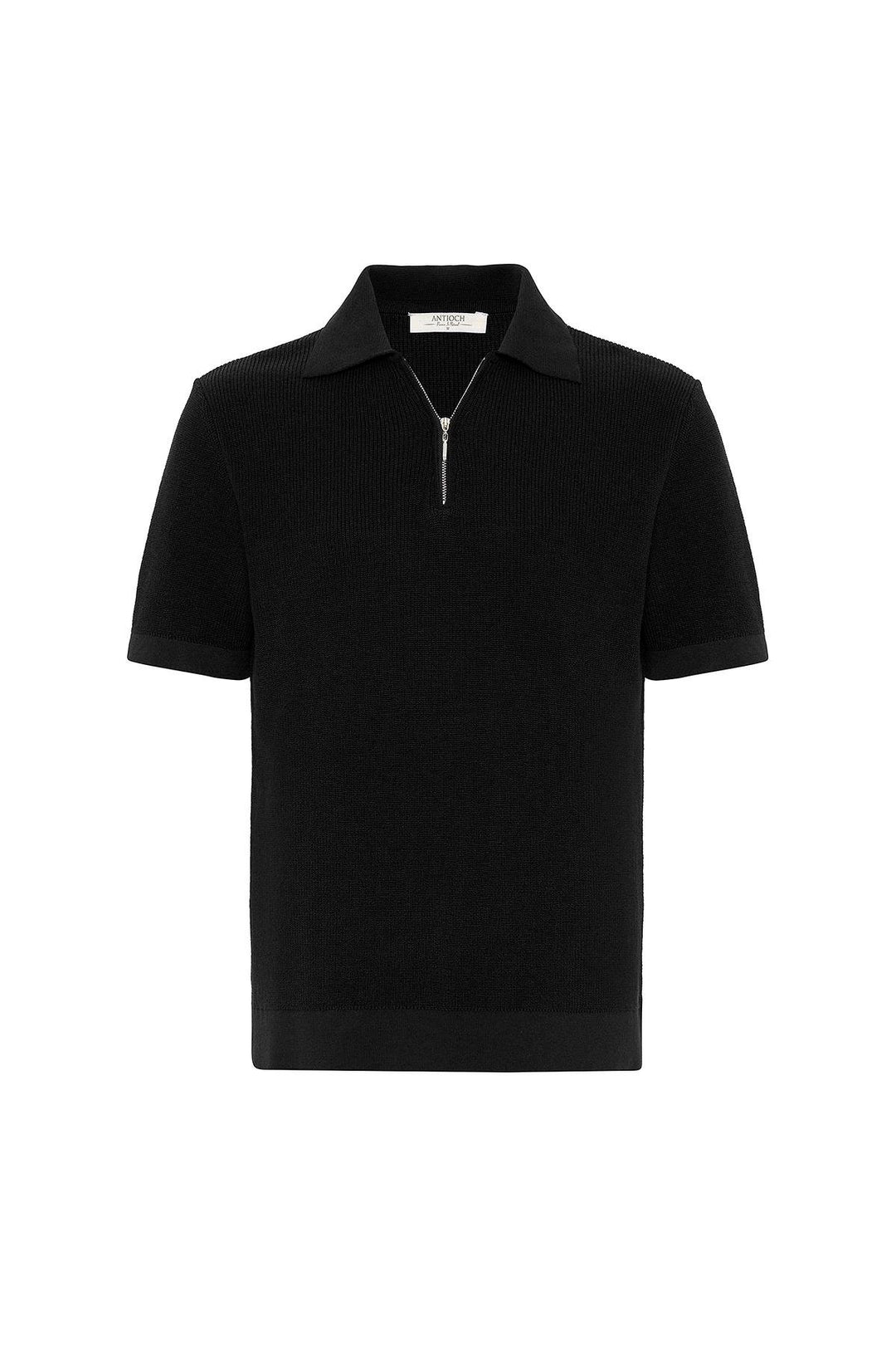 ANT Antioch Siyah Fermuarlı Dokuma Erkek Triko T-Shirt - North Bay