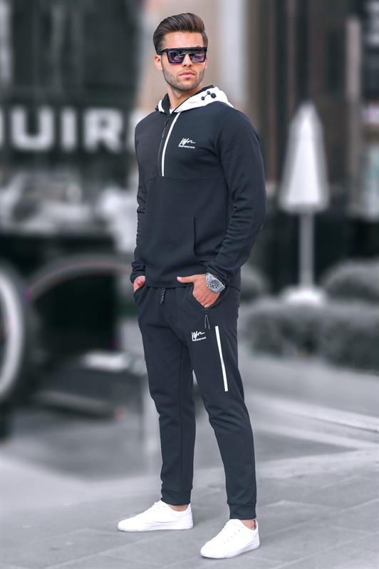 MDX Black Zippered Hooded Men's Tracksuit 6843 - Kozáni