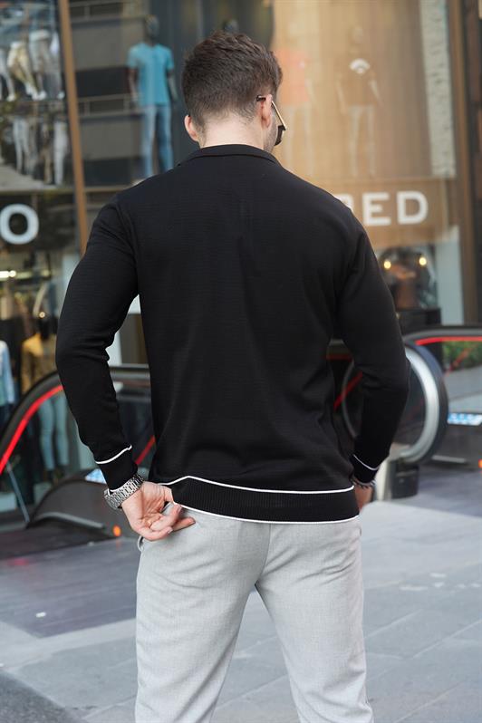 MDX Black Zippered Polo Neck Knit Men's Sweater 6823 - Cernusco sul Naviglio