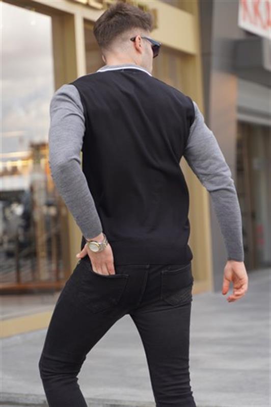 MDX Black Zippered Polo Neck Sweater 5787 - Lynn