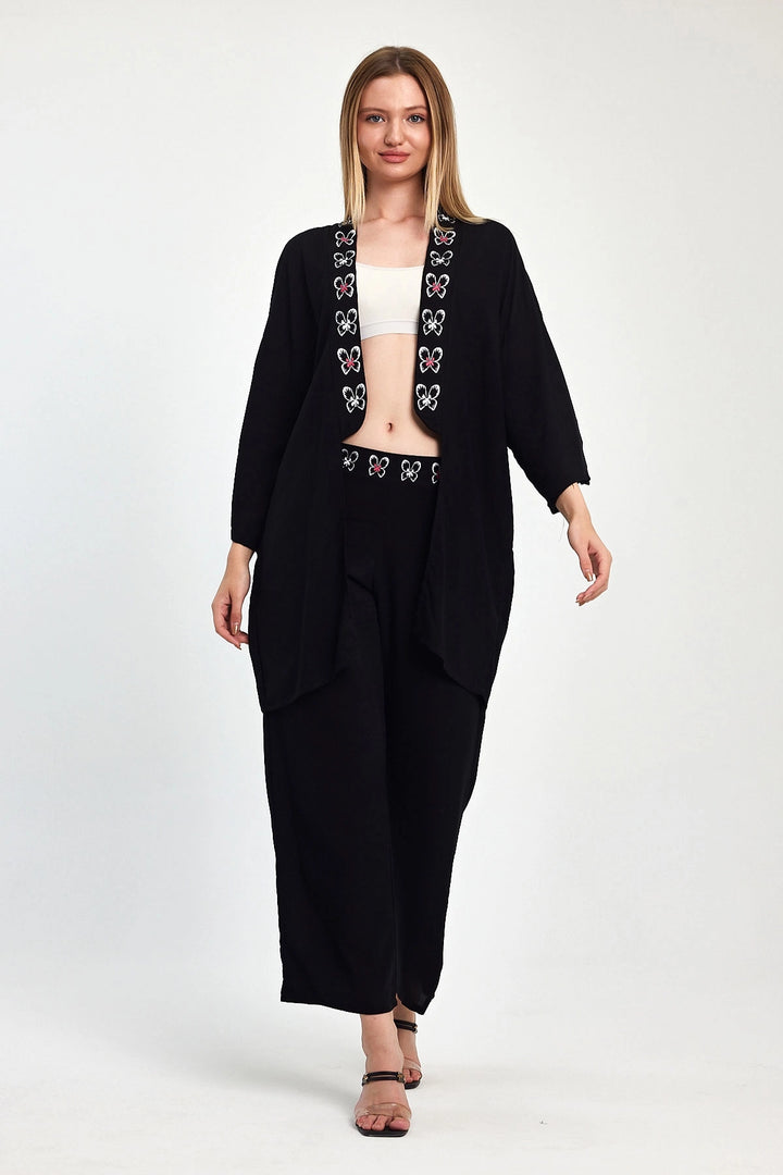 Maxi Boy Black Fuchsia Embroidered Jacket and Pants Woven Viscon Top Set BCVL-251056 - Charleville-Mézières
