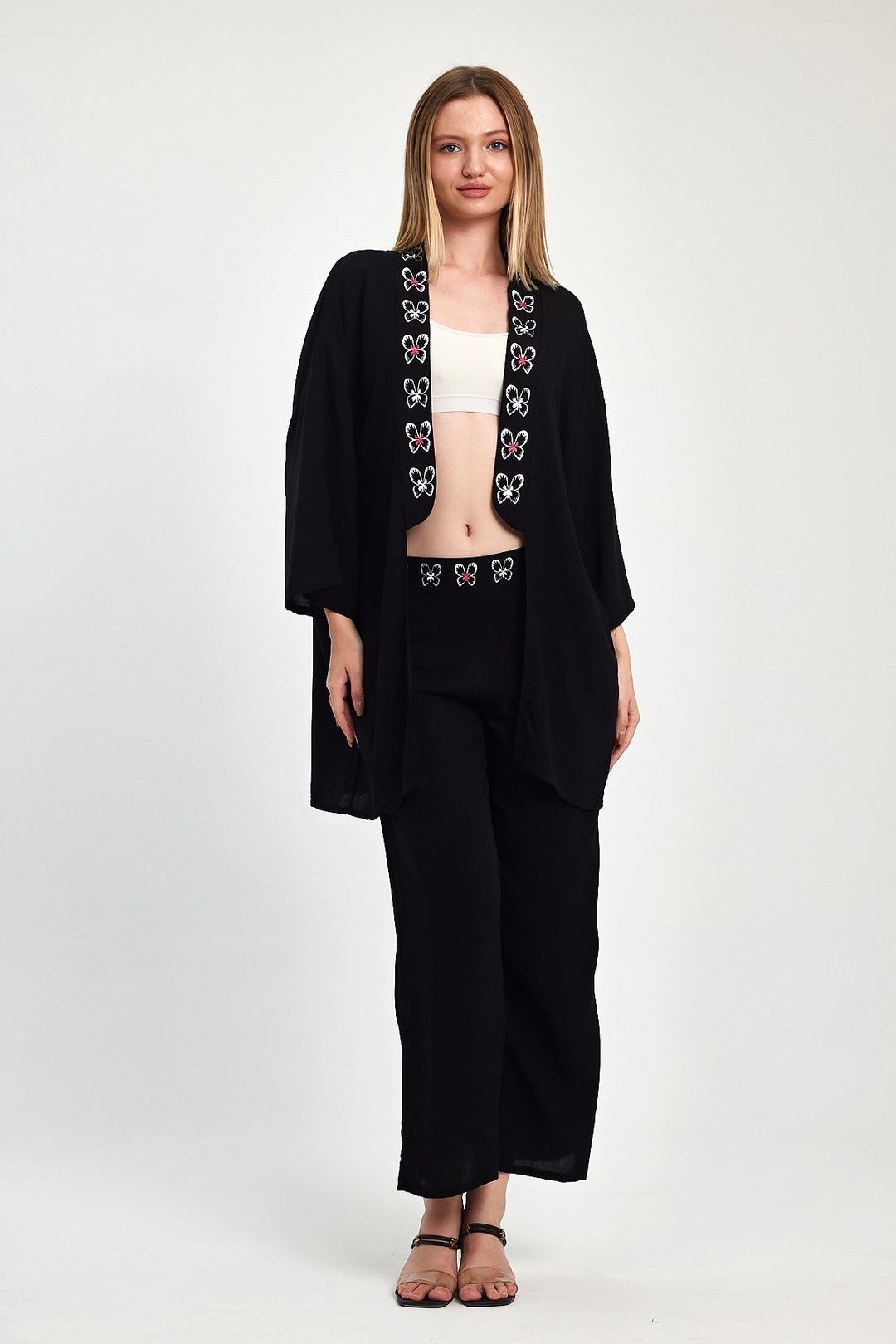 Maxi Boy Black Fuchsia Embroidered Jacket and Pants Woven Viscon Top Set BCVL-251056 - Charleville-Mézières