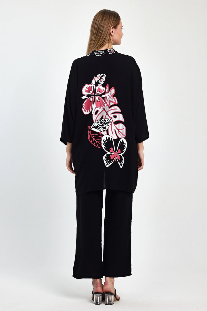 Maxi Boy Black Fuchsia Embroidered Jacket and Pants Woven Viscon Top Set BCVL-251056 - Charleville-Mézières