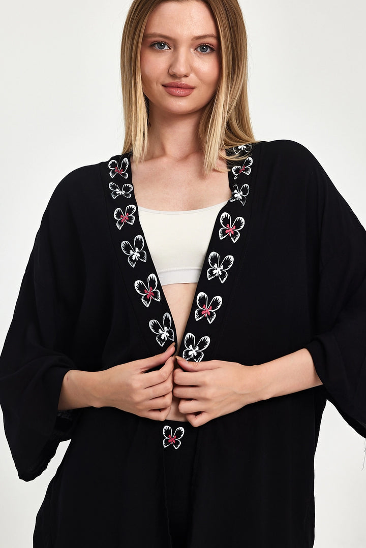Maxi Boy Black Fuchsia Embroidered Jacket and Pants Woven Viscon Top Set BCVL-251056 - Charleville-Mézières