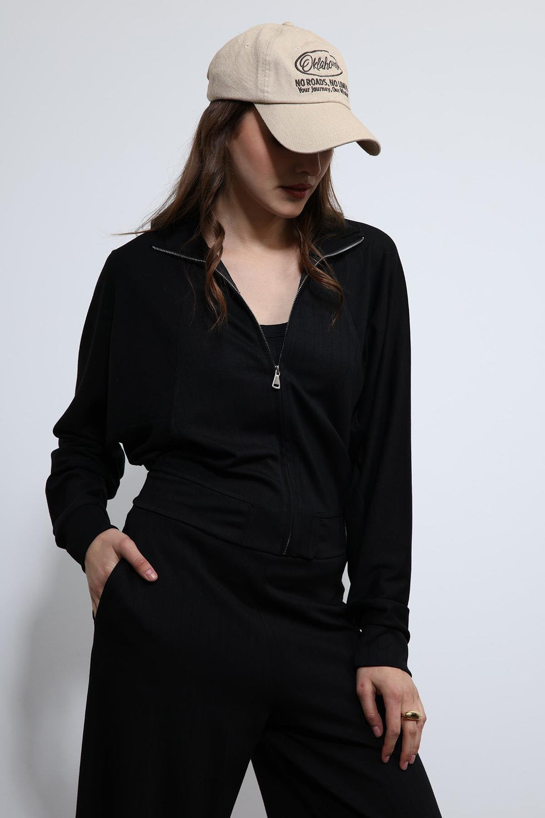 ANT Antioch Siyah Geniş Paça Çizgili Eşofman Takım - Plasencia