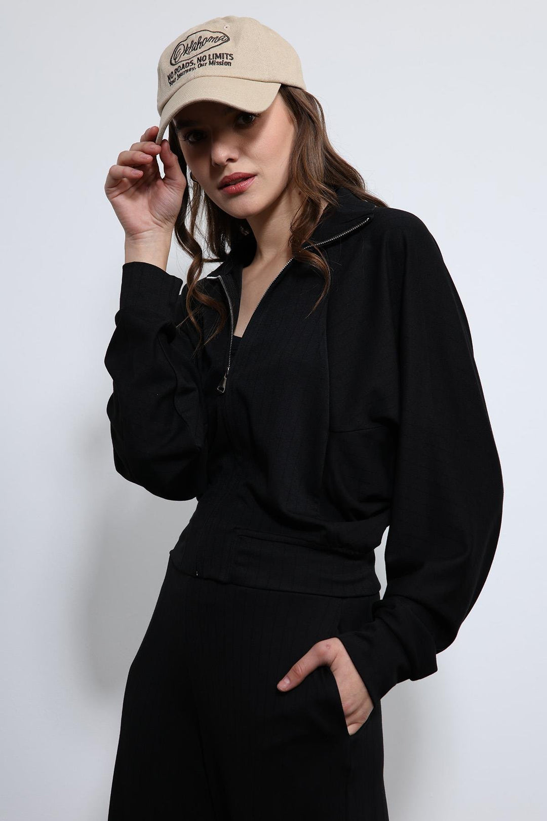 ANT Antioch Siyah Geniş Paça Çizgili Eşofman Takım - Plasencia