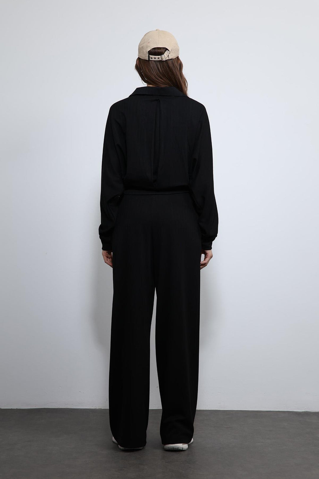 ANT Antioch Siyah Geniş Paça Çizgili Eşofman Takım - Plasencia