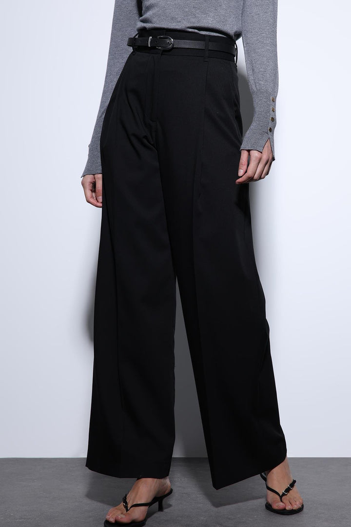 ANT Antioch Siyah Geniş Paça Kadın Pantolon - Oviedo