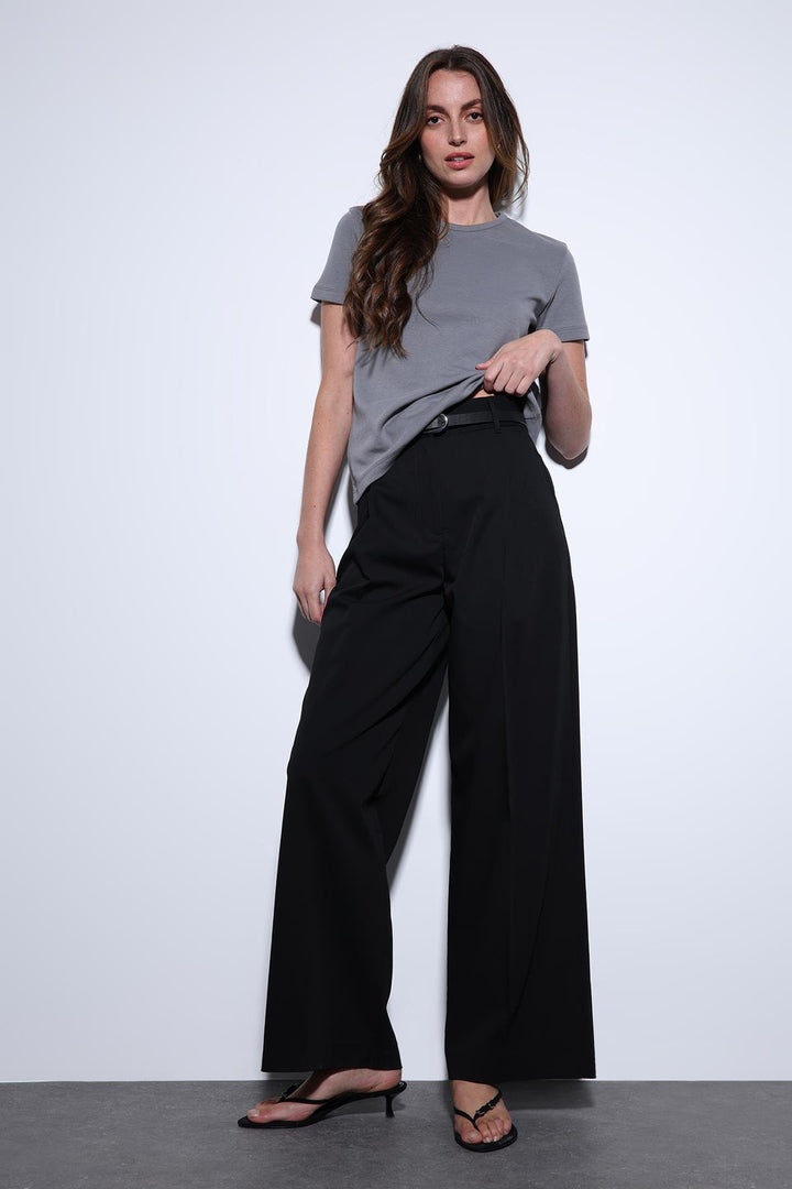 ANT Antioch Siyah Geniş Paça Kadın Pantolon - Oviedo