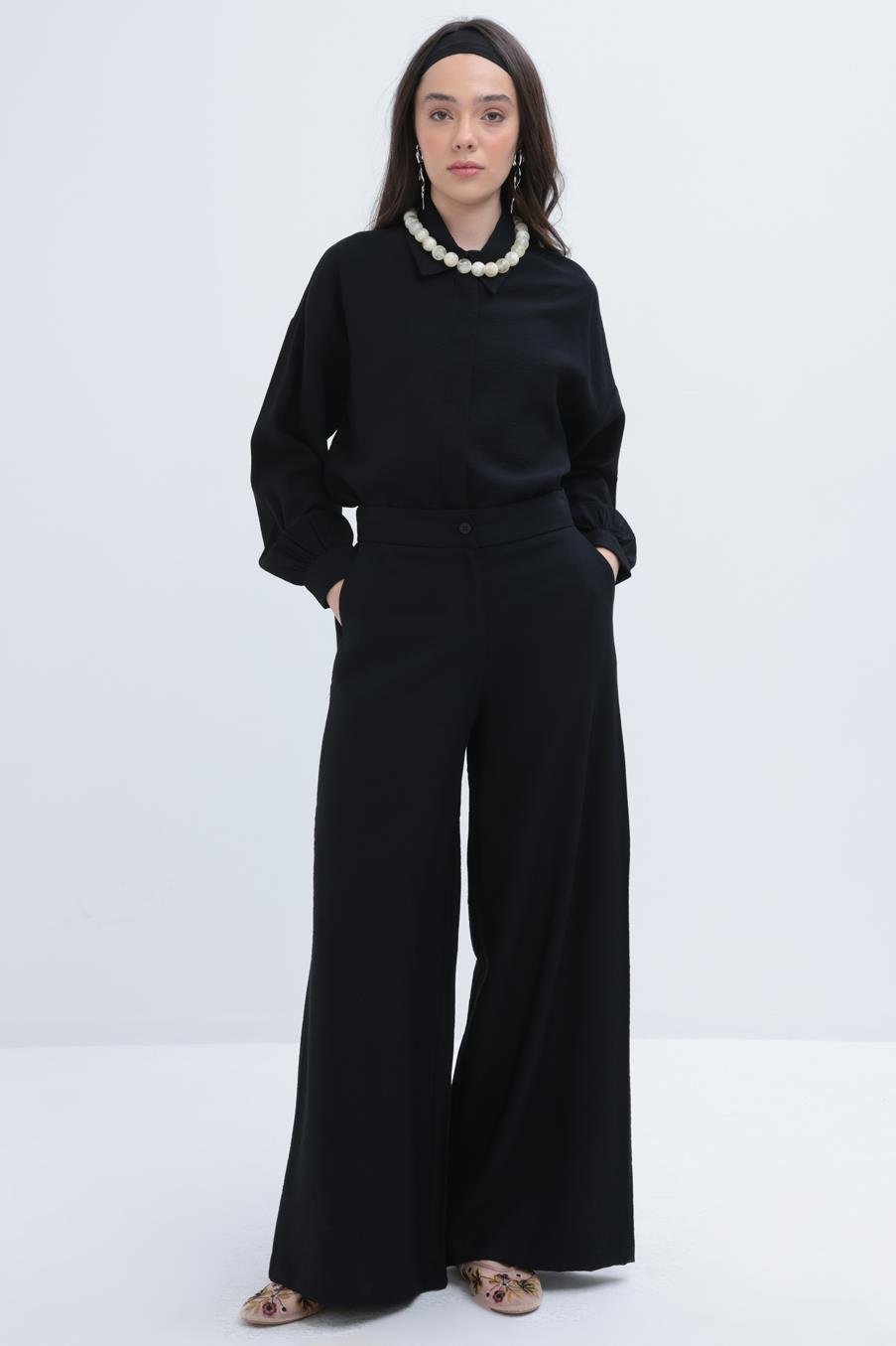 TLD Women Allday Black Wide Leg Pants - Aversa