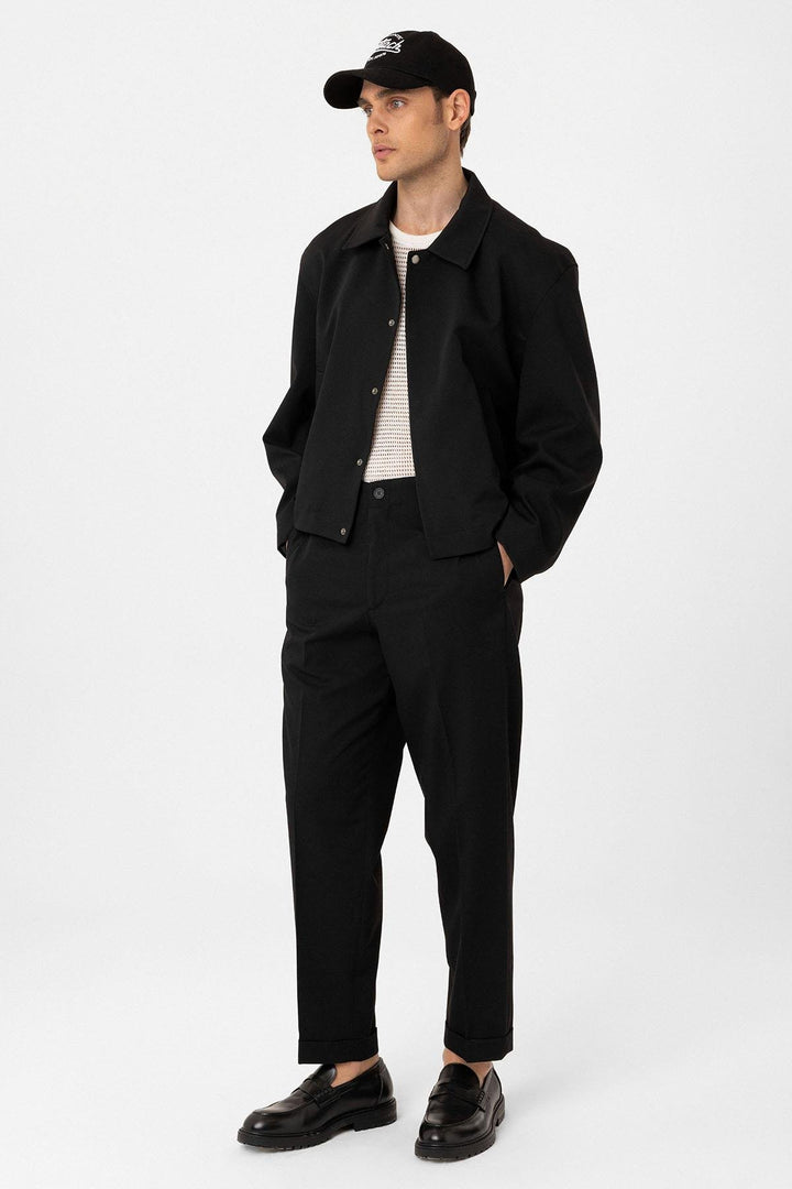 ANT Antioch Black Hidden Button Seasonal Relax Fit Men's Jacket - Haverhill