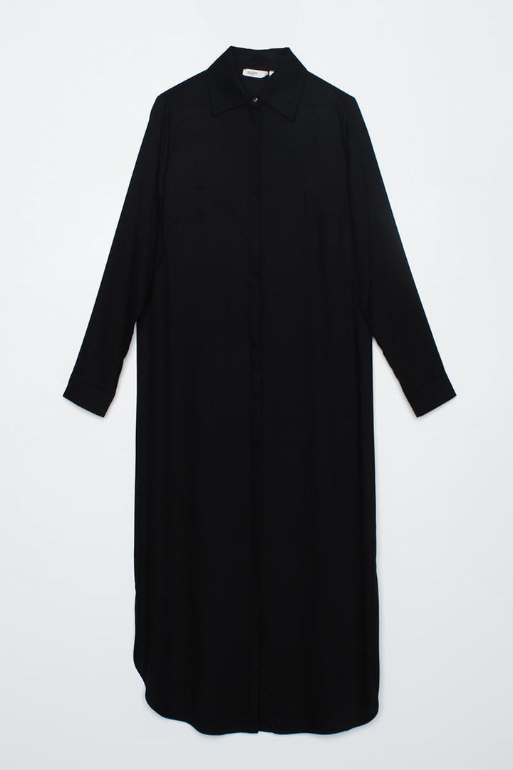 TLD Women Allday Black Hidden Snap Tunic Shirt - Purísima de Bustos