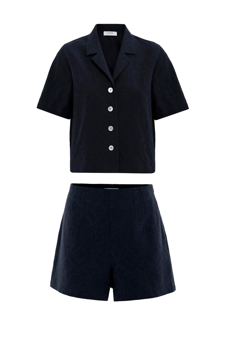 ANT Antioch Black Shirt Shorts Women's Set - Coevorden