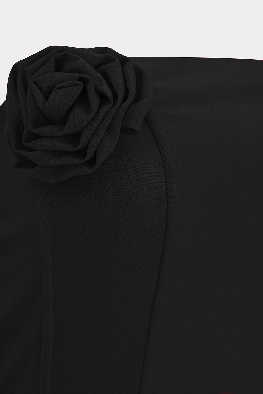 EYY Women Black Rose Detail Strapless Crop Top - Grimbergen